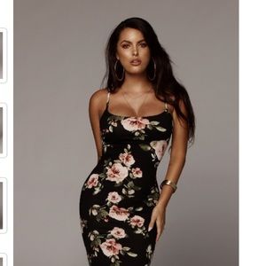 Floral knit midi dress